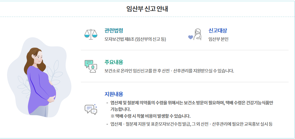 임산부 신고 안내