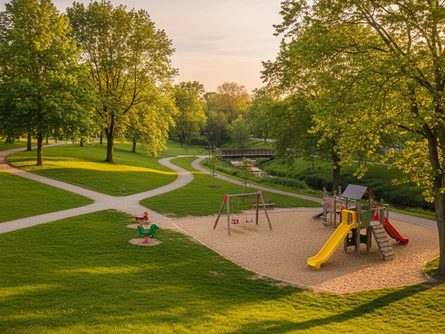 나무 책상 위에 놓인 접힌 종이 지도와 나침반, 교통카드